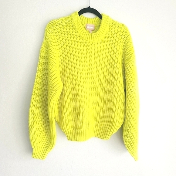 Show Me Your MuMu Sweaters - Show Me Your MuMu Bailey Knit Sweater Lime Green - Size L NWOT